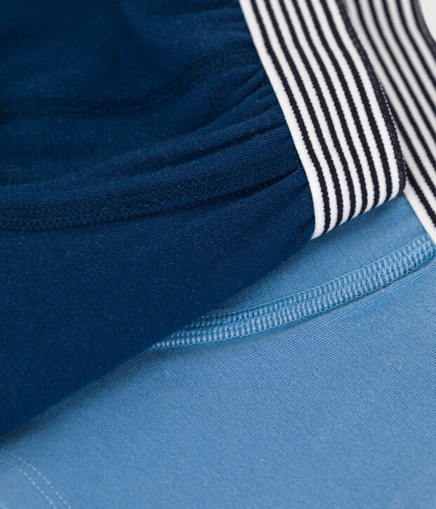 Lot de 2 boxers enfant en coton et &eacute;lasthanne unis multicouleur