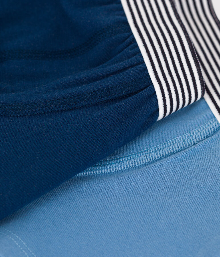 Lot de 2 boxers enfant en coton et &eacute;lasthanne unis multicouleur