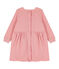 Robe manches longues bébé fille en maille velours rose CHARME CN
