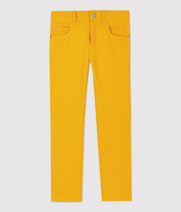 Pantalon slim en serge enfant gar&ccedil;on jaune
