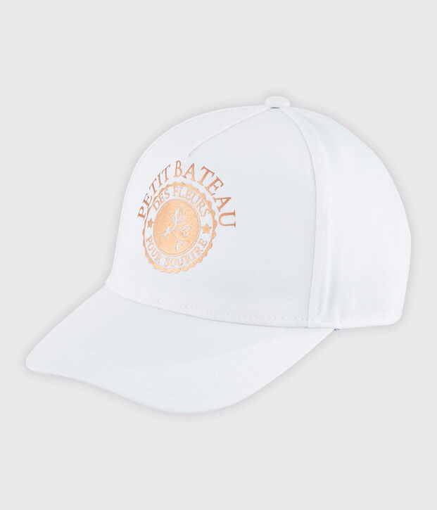 Cap twill voor meisjes wit
