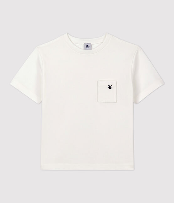 T-shirt voor jongens wit MARSHMALLOW