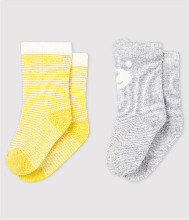 Lot de 2 chaussettes &agrave; motif b&eacute;b&eacute; gar&ccedil;on multicouleur
