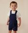 Korte salopette in keperstof voor baby's blauw MEDIEVAL