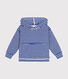Sweatshirt rayé à capuche en bouclette éponge enfant