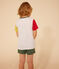 Effen korte pyjama van katoen voor kinderen wit MARSHMALLOW/wit MULTICO