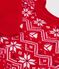 Pull jacquard enfant en laine et coton rouge/multicouleur