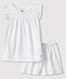 Pyjacourt blanc petite fille en coton fin