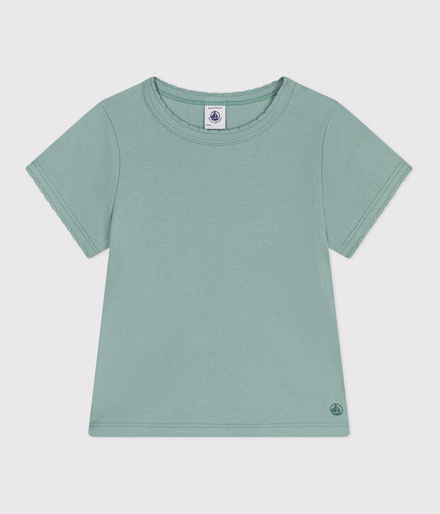 Teeshirt enfant en coton manches courtes uni vert