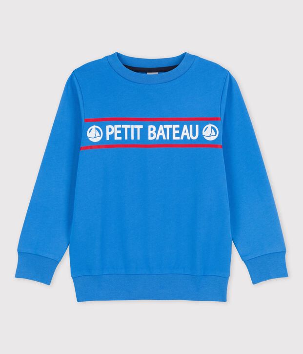 Sweater in molton voor jongens blauw
