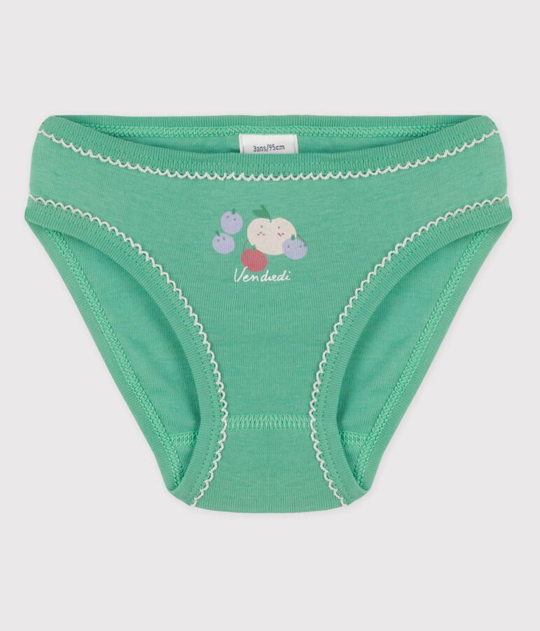 Culotte petite fille en coton vert ALOEVERA