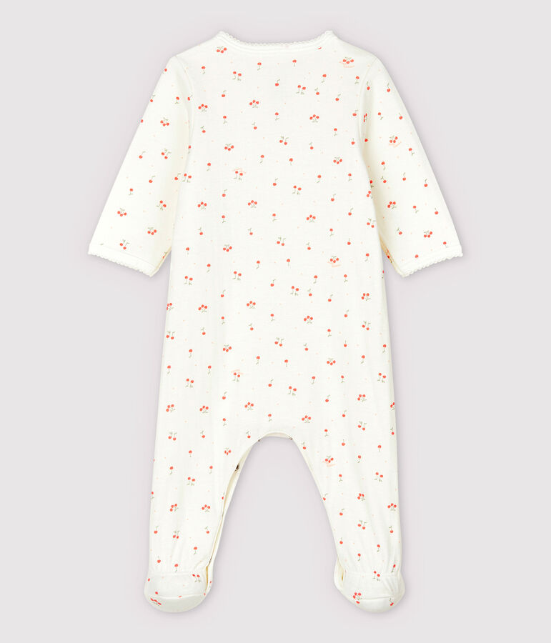 Baby kersen bodyjama van biologisch katoenen tubic wit MARSHMALLOW/wit MULTICO