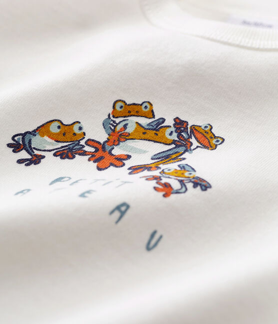 Tee-shirt manches courtes à motif bébé garçon blanc MARSHMALLOW