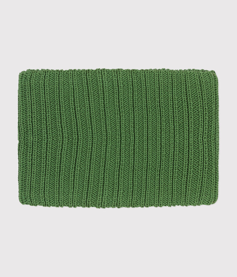 Snood en tricot doubl&eacute; en polaire enfant vert PALMERAIE