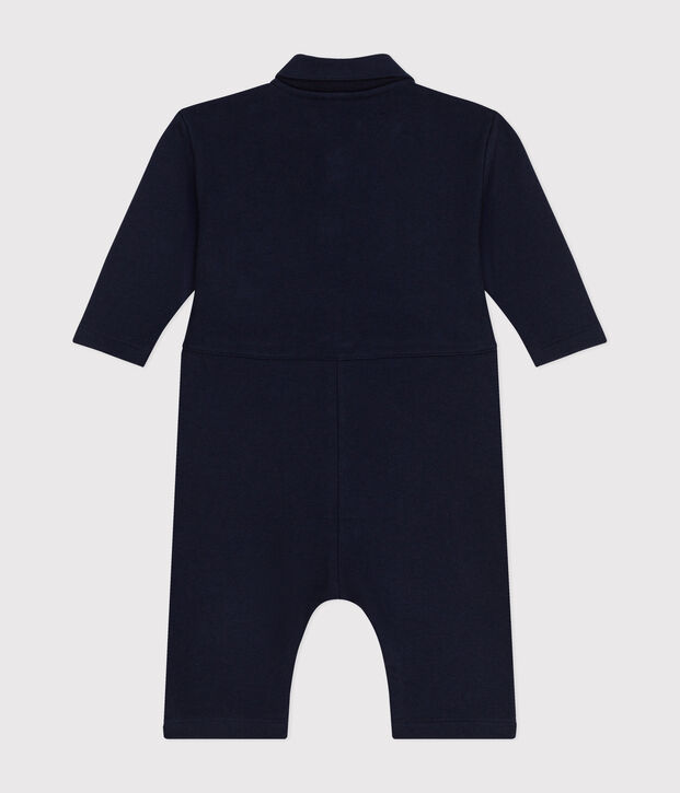 Combinaison longue en molleton b&eacute;b&eacute; bleu marine