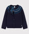 Meisjescardigan van wol en katoen blauw SMOKING/wit MULTICO