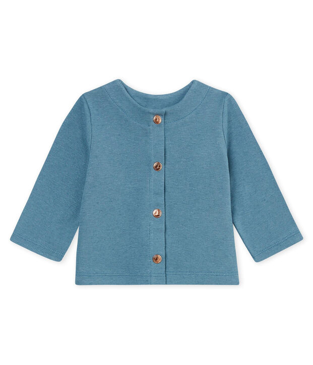 Cardigan b&eacute;b&eacute; fille en coton/lin bleu