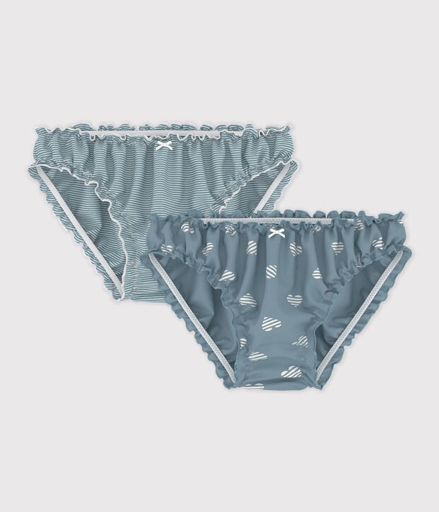 Lot de culottes fronc&eacute;es femme en coton imprim&eacute; c&oelig;ur multicouleur