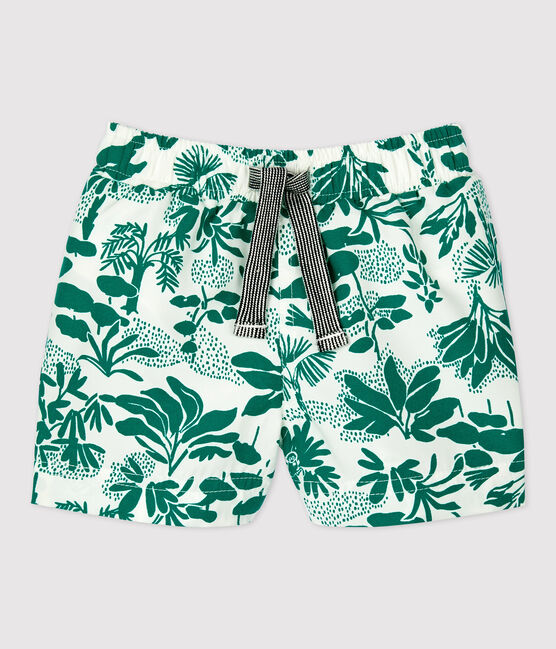 Ecoverantwoorde babyzwembroek wit MARSHMALLOW/groen GAZON