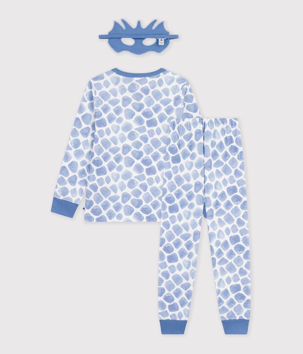 Pyjama d&eacute;guisement dragon enfant en coton bleu/bleu