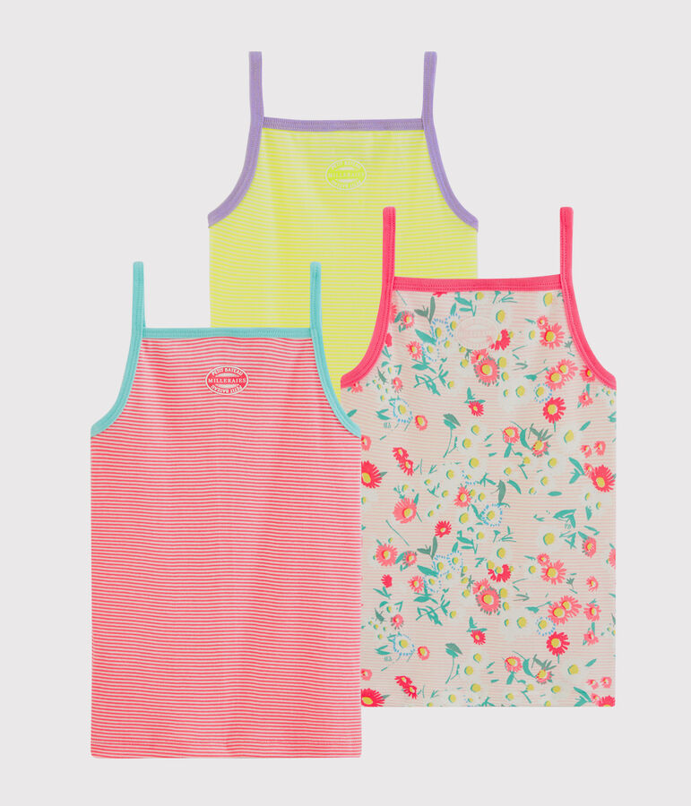 Trio de chemises &agrave; bretelles petite fille multicouleur