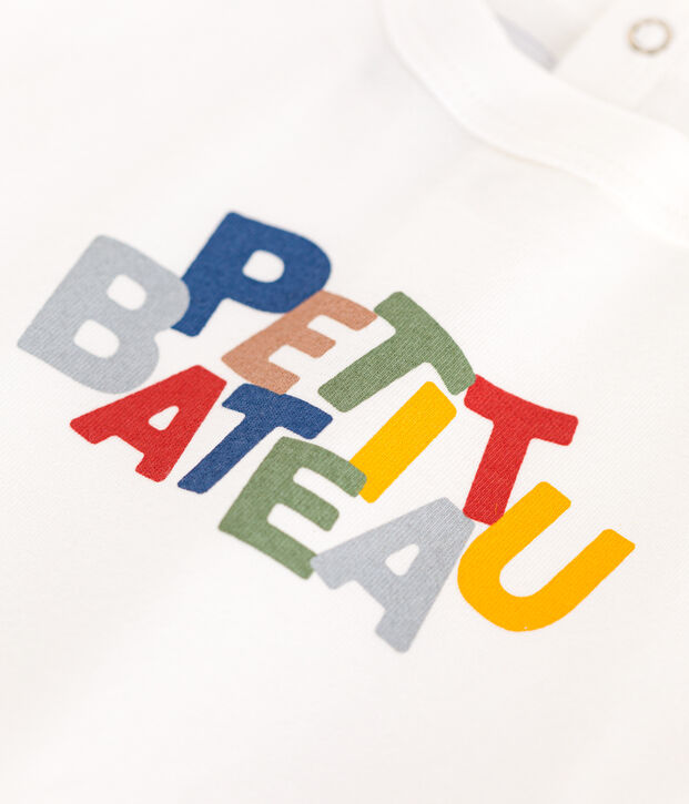 Tee-shirt manches courtes en jersey fin b&eacute;b&eacute; blanc