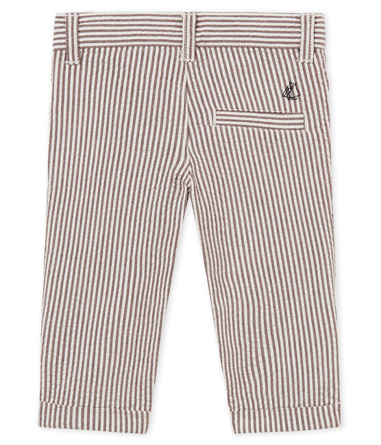 Gestreepte broek voor babyjongens rood VINO/wit MARSHMALLOW