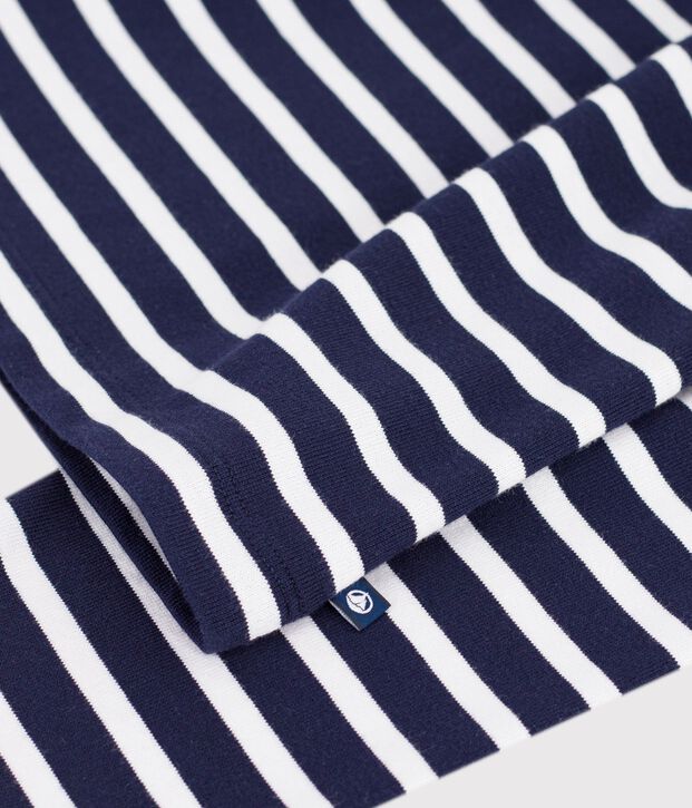 Marini&egrave;re femme en coton manches longues bleu/blanc