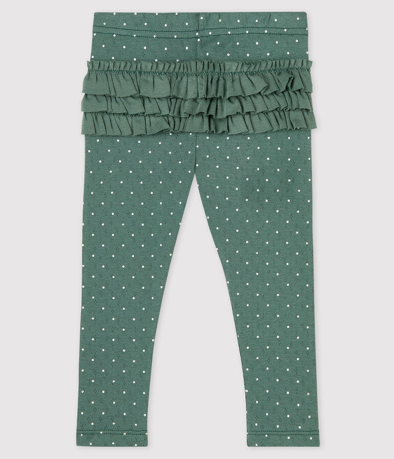 Katoenen legging met print voor babymeisjes groen VALLEE/wit MARSHMALLOW