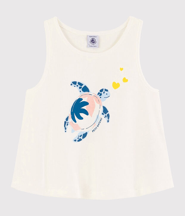 D&eacute;bardeur en coton enfant fille blanc