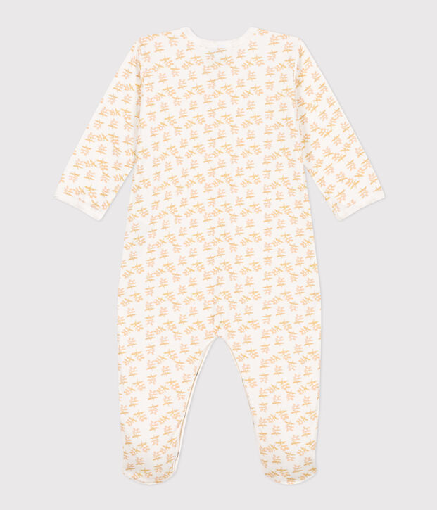 Babypyjama in tubic met bloemenprint wit/multicouleur