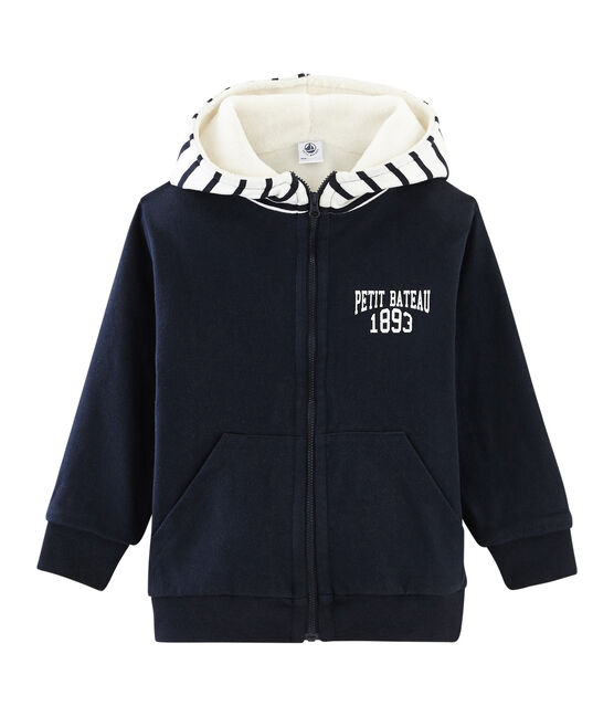 Sweatshirt zippé réversible enfant garçon bleu SMOKING