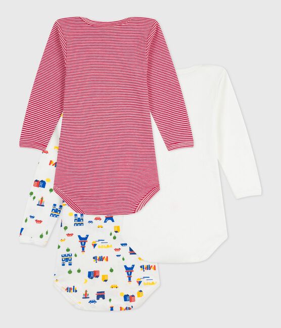 Setje van katoenen body's met lange mouw en print voor baby's variante 1