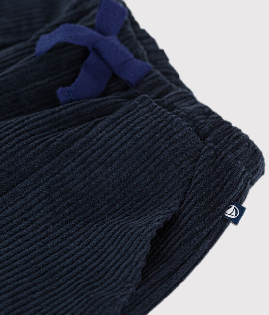Pantalon en velours grosses côtes bébé bleu SMOKING