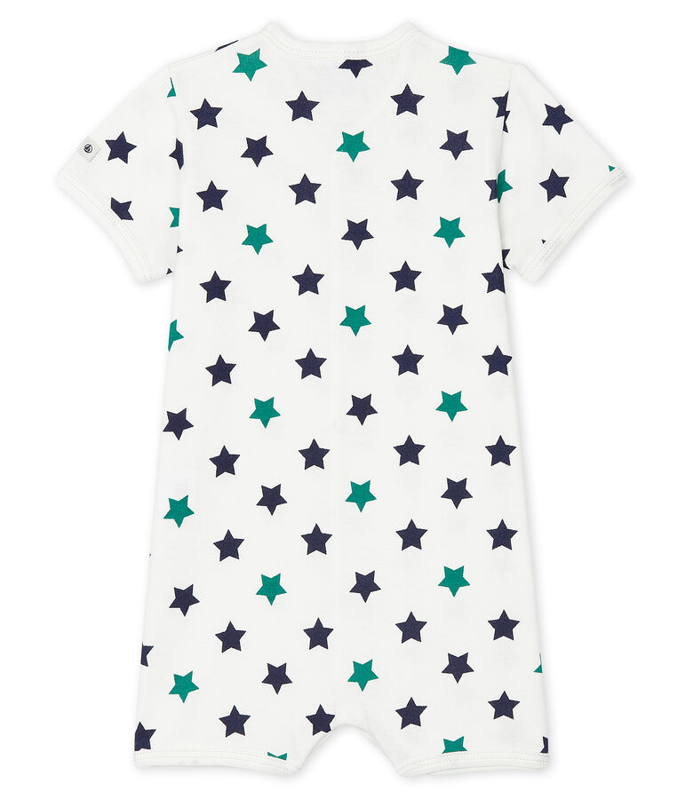 Kort babypakje van linnen/katoen voor baby jongen wit/multicouleur