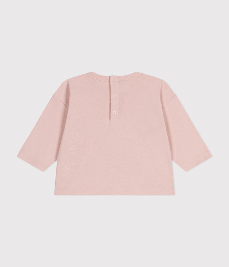 Tee-shirt manches longues en coton b&eacute;b&eacute; rose SALINE