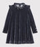 Meisjesjurk met lange mouwen kinderen blauw SMOKING