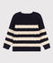 Pull irlandais rayé en coton enfant fille/garçon bleu SMOKING/ AVALANCHE
