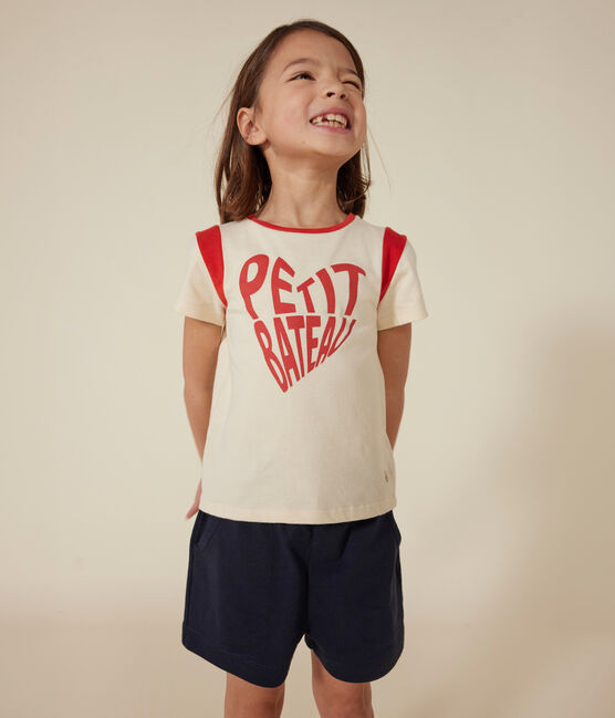 Tee-shirt en jersey enfant fille écru AVALANCHE