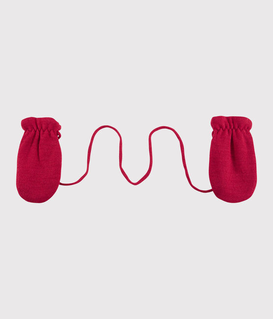Babywanten gevoerd met microfleece rood TERKUIT