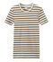 T-shirt femme en côte originale rayée marron SHITAKE/blanc MARSHMALLOW