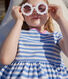 Robe rayée manches courtes en coton enfant fille