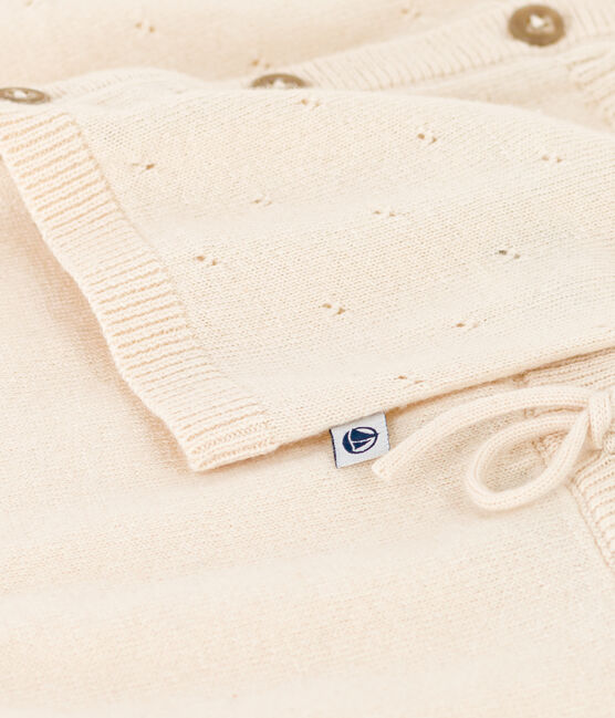 Ensemble en tricot laine et coton bébé écru AVALANCHE