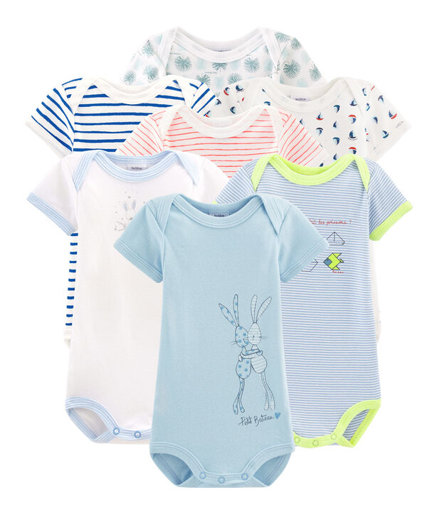 Verrassingszakje van 7 rompers met korte mouwen voor baby jongen multicouleur