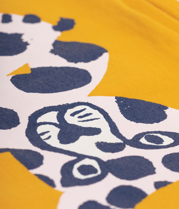Tee-shirt manches longues en coton enfant fille jaune