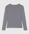 L'Iconique, gestreept T-shirt met lange mouw van ribstof voor dames blauw SMOKING/wit MARSHMALLOW