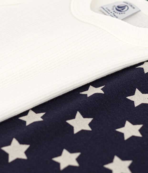 Set van 2 jongenshemdjes met sterrenprint in katoen multicouleur