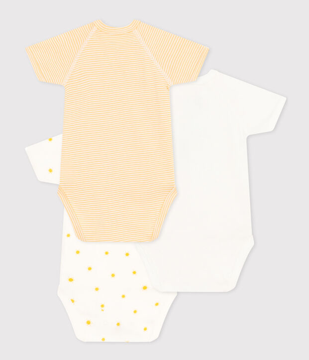 Set van 3 overslagbody's met korte mouwen van katoen voor baby's multicouleur