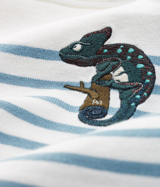 Marinetruitje voor jongens wit MARSHMALLOW/blauw FONTAINE