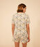 Katoenen pyjama met korte broek en T-shirt met bloemmotiefje voor dames wit AVALANCHE/ MULTICO